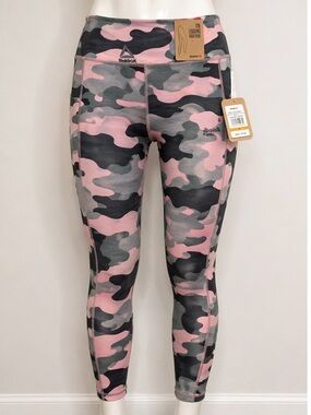 Reebok Pink, Gray & Green Camo High-Rise Leggings